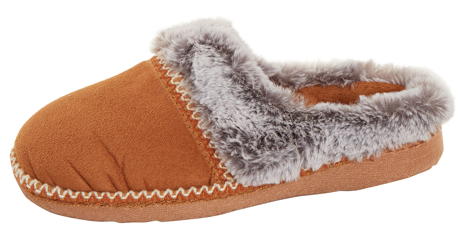 Womens Fleece Lined Slip On Mule Slippers Ladies Plush Faux Fur House Shoes Gift