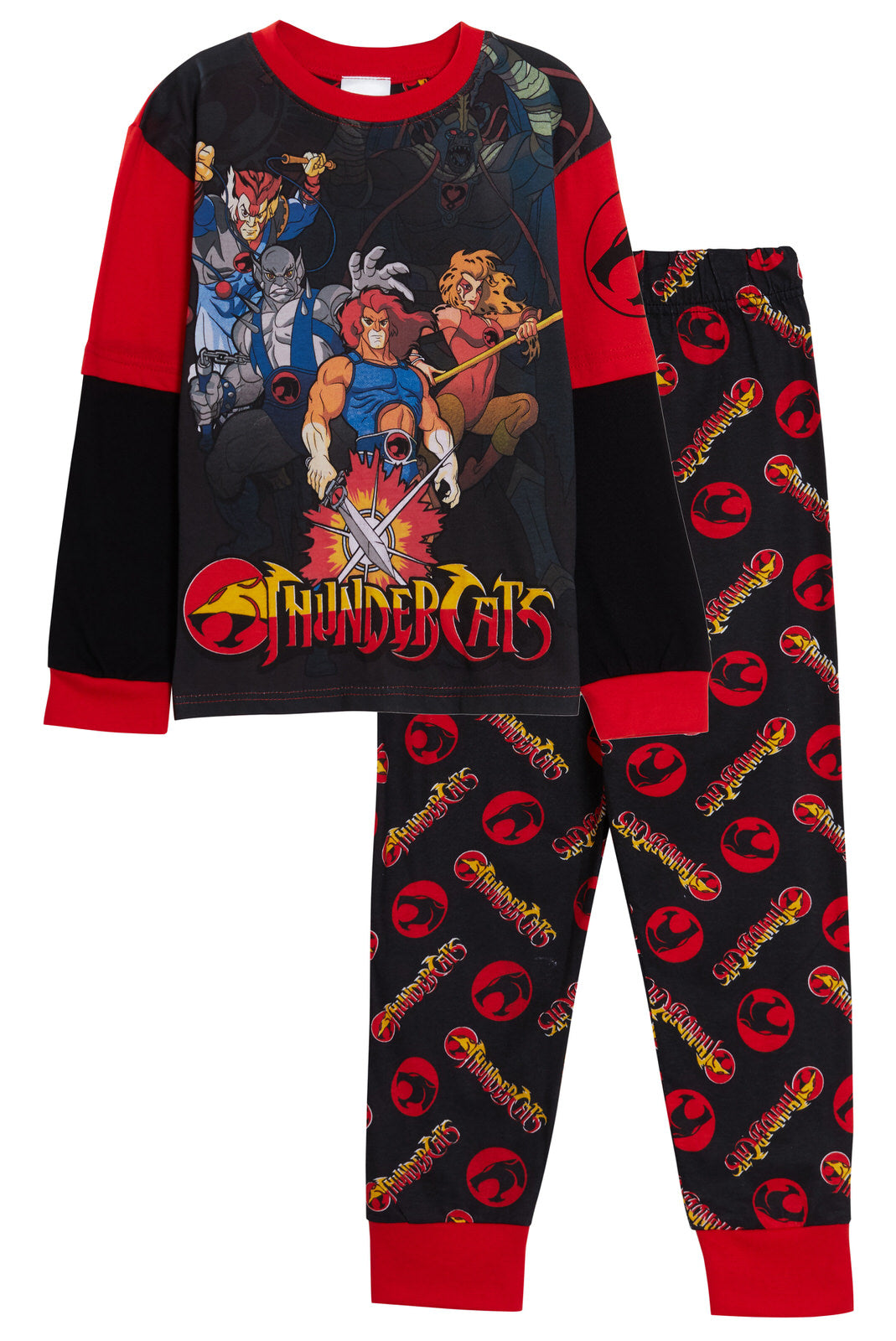 Boys Thundercats Full Length Pyjamas Kids Super Hero 2 Piece Pjs Set Nightwear