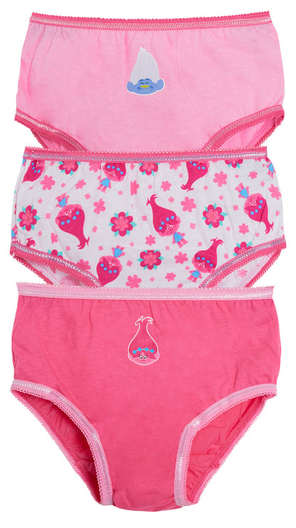 Girls 3 Pack Trolls Briefs Kids Poppy World Tour Underwear Knickers Pants Size