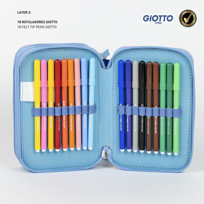 Disney Stitch Filled Pencil Case Kids School Stationery Set Colouring Pencils
