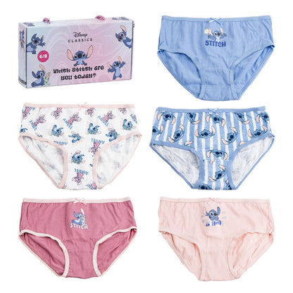 Girls 5 Pack Gift Boxed Disney Stitch Briefs Kids Underwear Knickers Pants Size