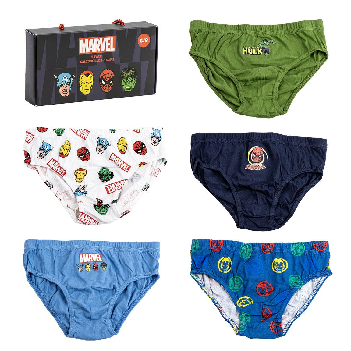 Boys 5 Pack Marvel Avengers Briefs Super Hero Gift Boxed Underwear Underpants