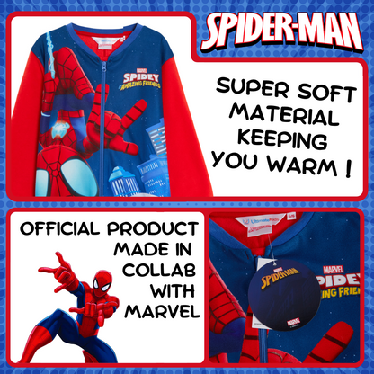 Spidey And His Amazing Friends Fleece All In One Kids Marvel Pyjamas Nightwear
