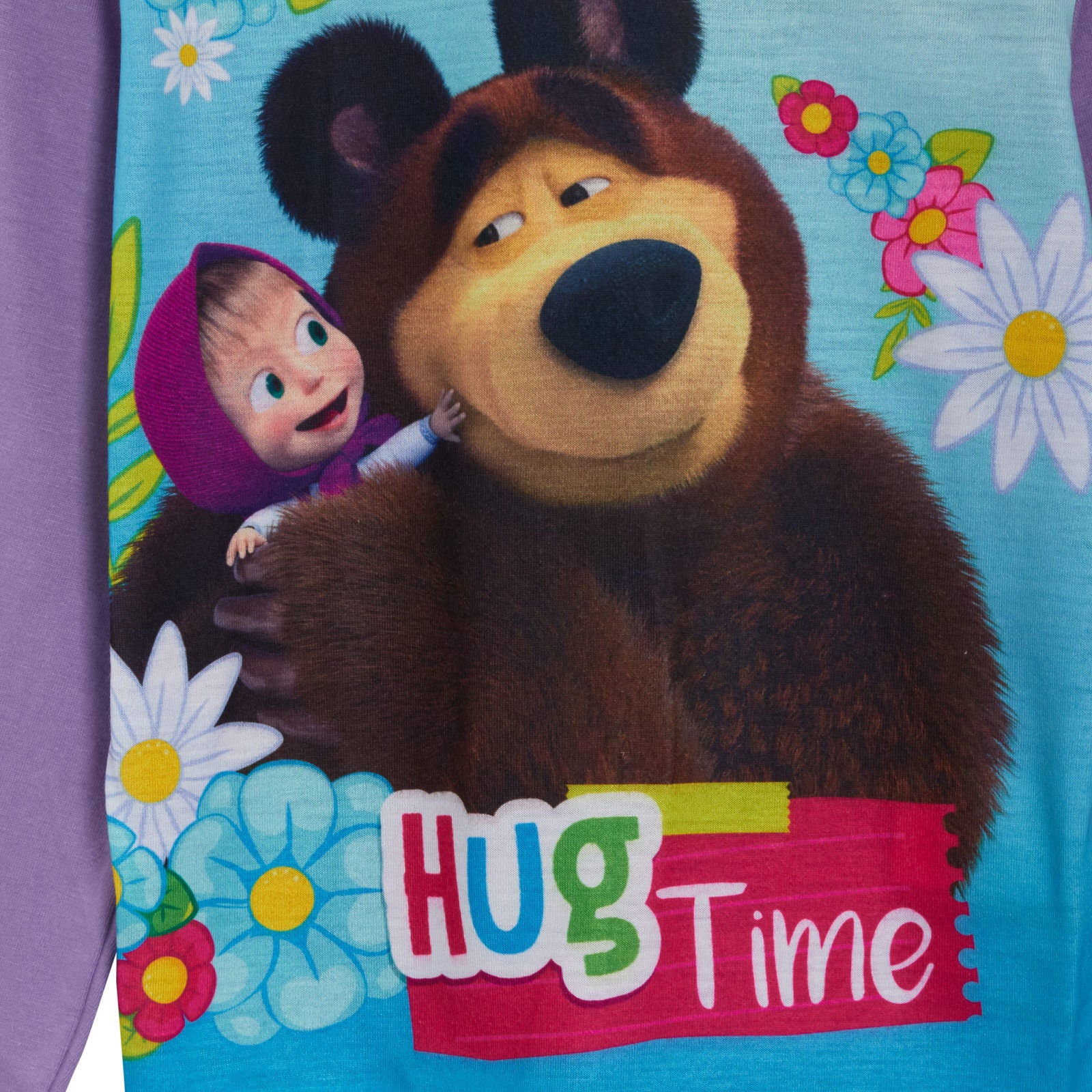 Girls Masha And The Bear Pyjamas Kids Character Full Length Pjs Set Nightwear
