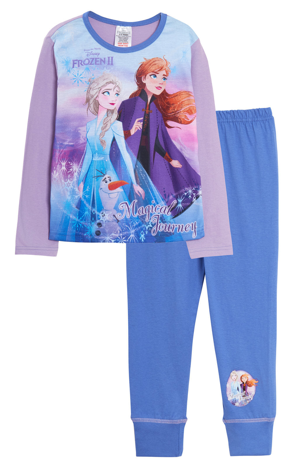 Girls Disney Frozen 2 Pyjamas Kids Full Length Elsa Anna Olaf Pjs Set Nightwear