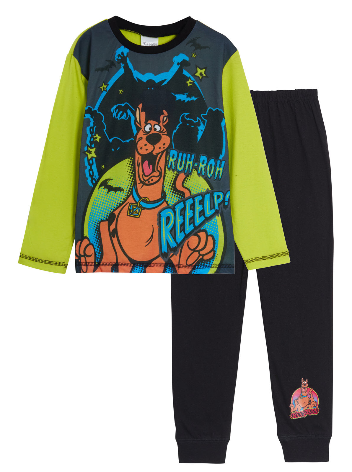 Boys Scooby Doo Full Length Pyjamas Kids Character 2 Piece Pj Set Nightwear Size