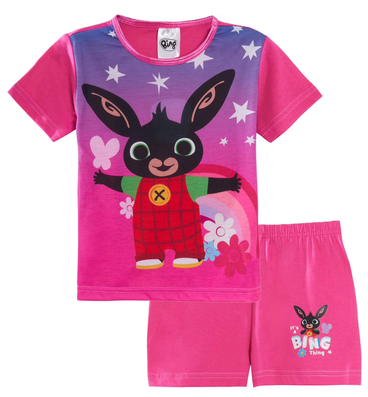 Girls Bing Bunny Short Pyjamas Kids Sula Shortie Pjs Set Summer Shorts Nightwear