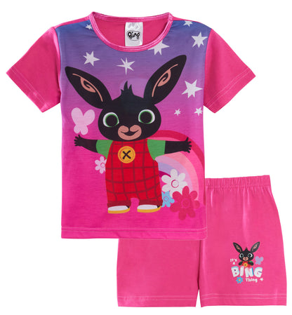 Girls Bing Bunny Short Pyjamas Kids Sula Shortie Pjs Set Summer Shorts Nightwear