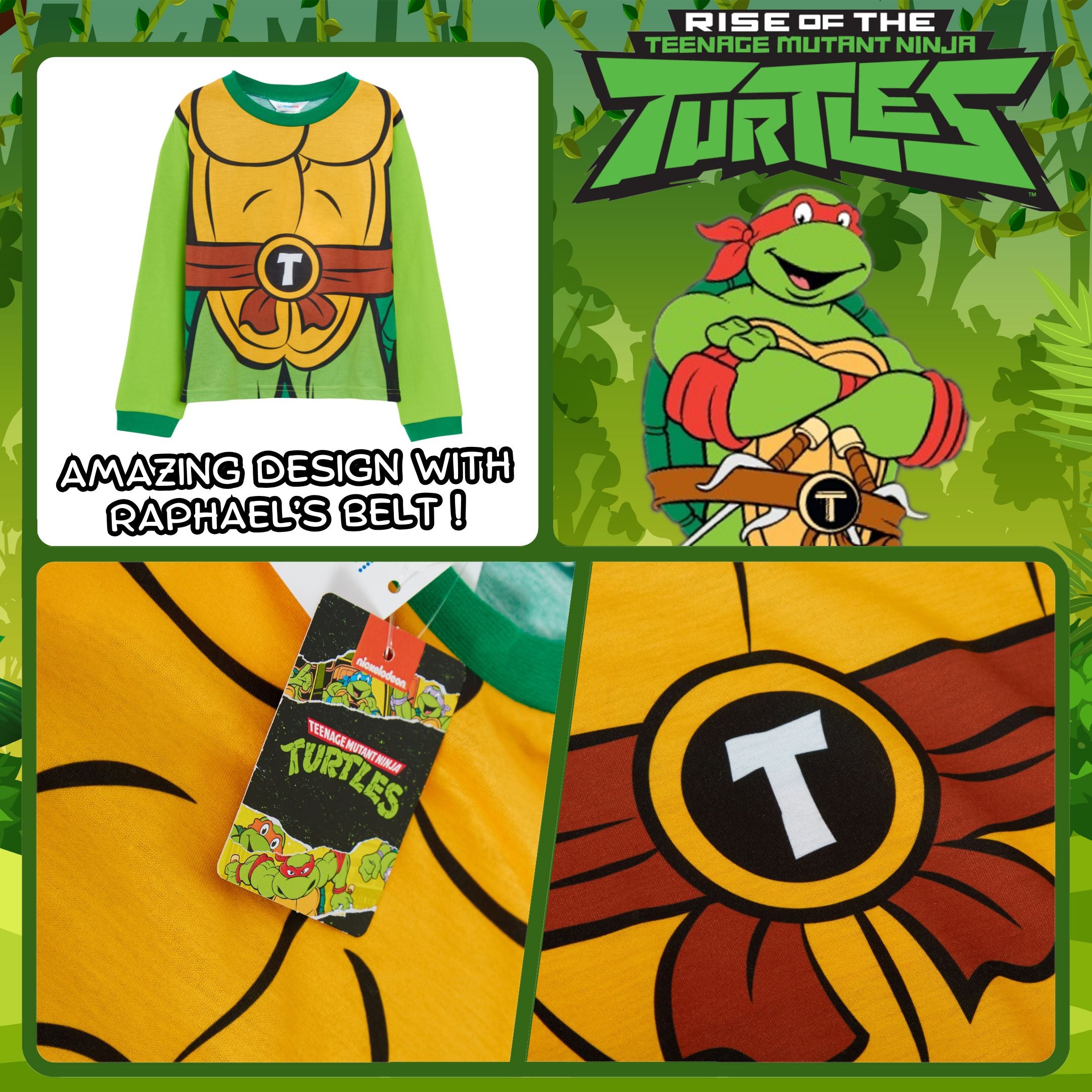 Boys Teenage Mutant Ninja Turtles Pyjamas TMNT Dress Up Pjs Full Length Pyjamas