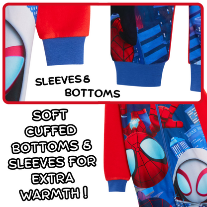 Spidey And His Amazing Friends Fleece All In One Kids Marvel Pyjamas Nightwear