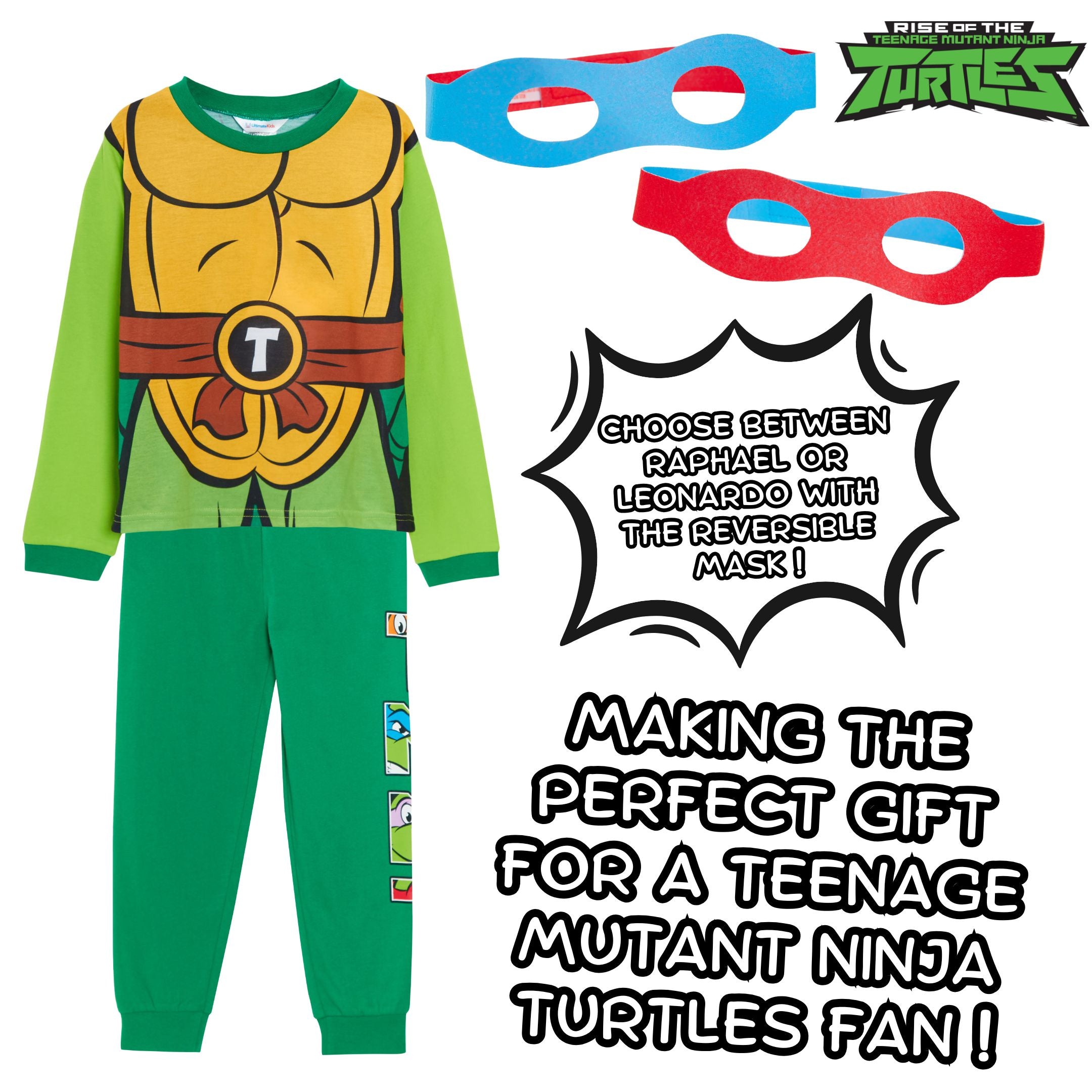 Boys Teenage Mutant Ninja Turtles Pyjamas TMNT Dress Up Pjs Full Length Pyjamas