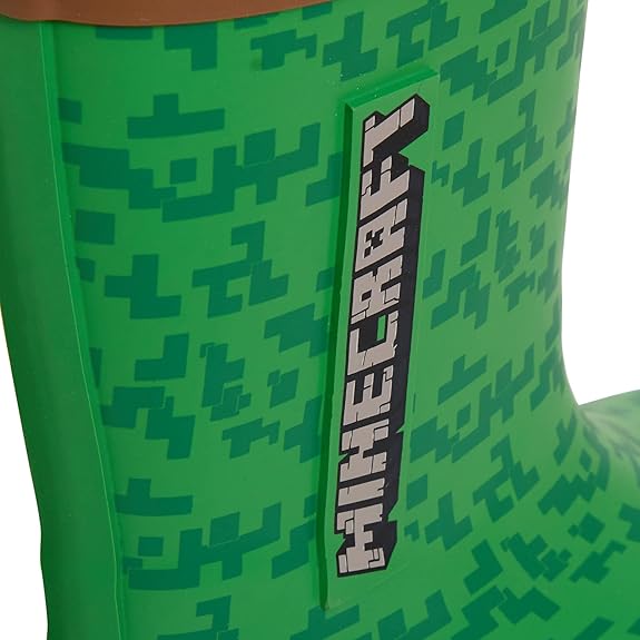 Boys Minecraft Rubber Wellingtons Kids Gamer Wellington Boots Rain Wellies Wellys