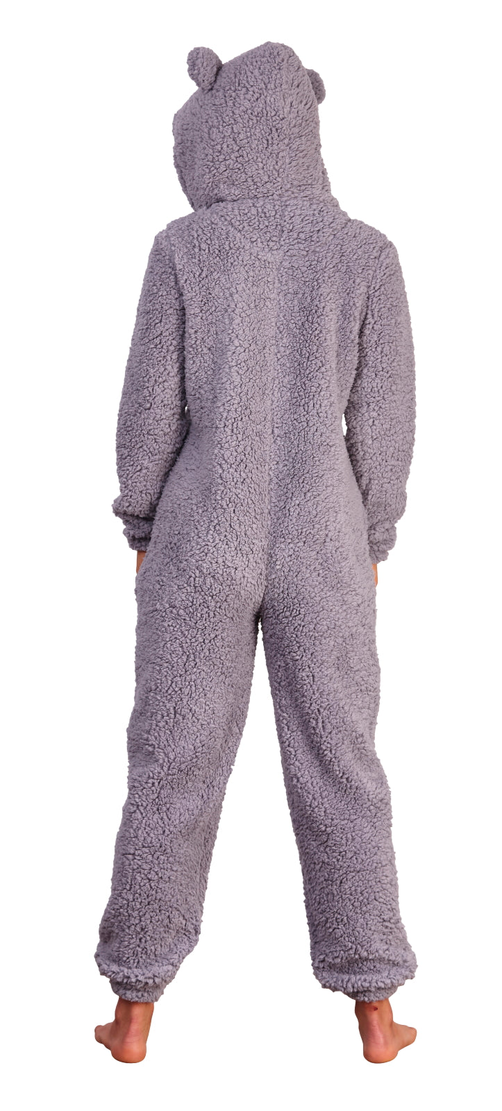 Womens Teddy Bear All In One Luxury 3D Character Novelty Sherpa Fleece Hooded Pjs
