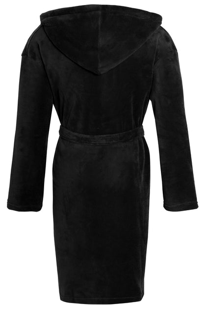 Mens Luxury Fleece Bathrobe Dressing Gown Hooded Bath Robe or Collar Housecoat