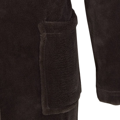 Mens Luxury Fleece Bathrobe Dressing Gown Hooded Bath Robe or Collar Housecoat