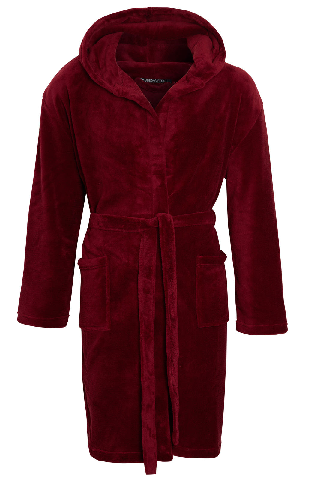 Mens Luxury Fleece Bathrobe Dressing Gown Hooded Bath Robe or Collar Housecoat