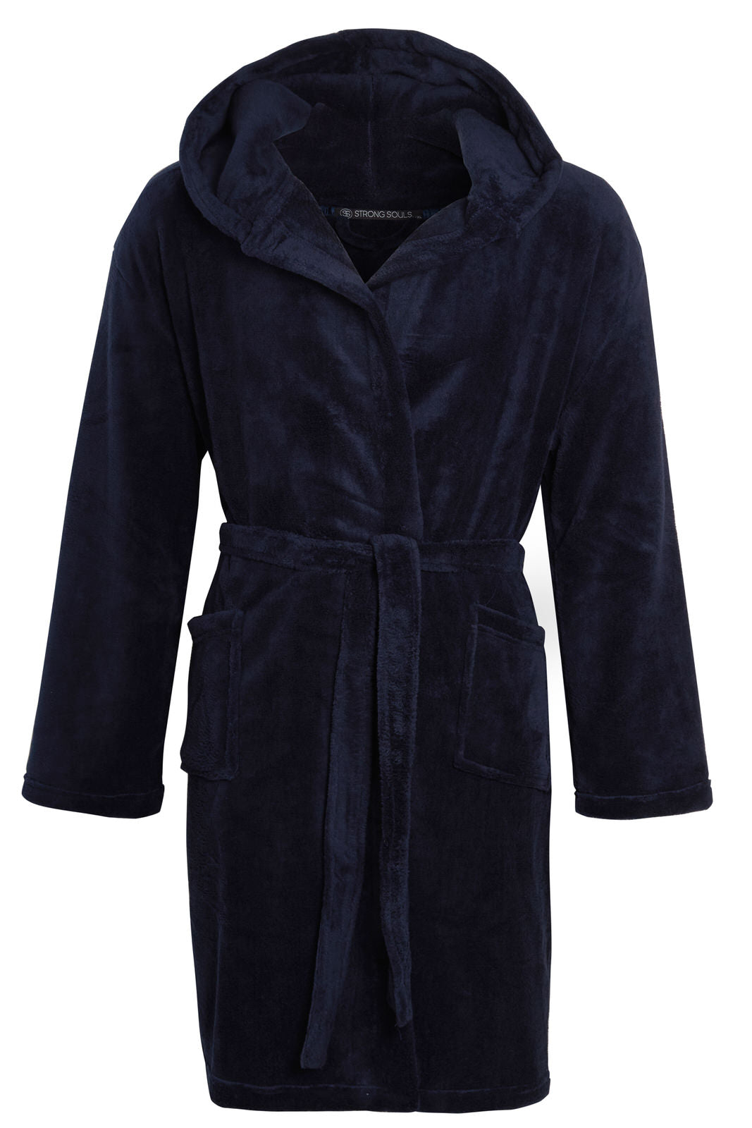 Mens Luxury Fleece Bathrobe Dressing Gown Hooded Bath Robe or Collar Housecoat