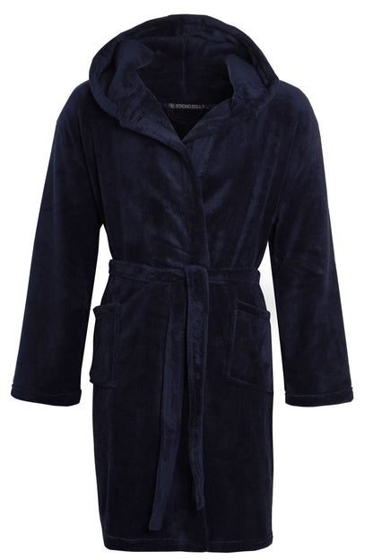 Mens Luxury Fleece Bathrobe Dressing Gown Hooded Bath Robe or Collar Housecoat