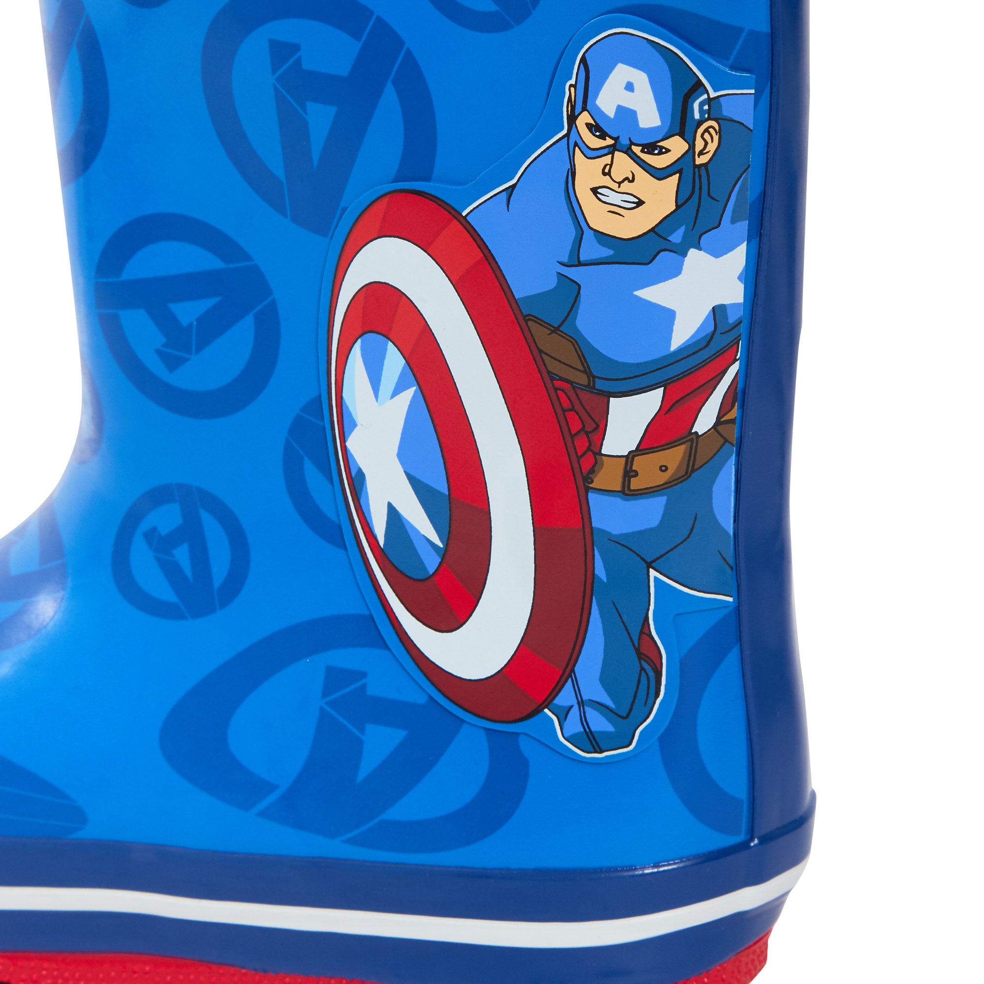 Boys Captain America Tie Top Wellington Boots Marvel Wellies Wellingtons Wellys