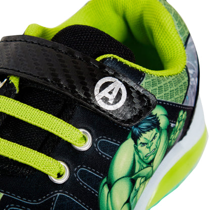 Boys Incredible Hulk Light Up Trainers Kids Marvel Avengers Skate Shoes Sneakers