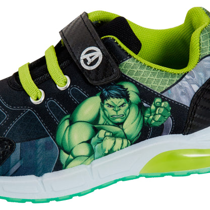 Boys Incredible Hulk Light Up Trainers Kids Marvel Avengers Skate Shoes Sneakers