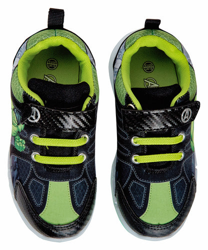 Boys Incredible Hulk Light Up Trainers Kids Marvel Avengers Skate Shoes Sneakers