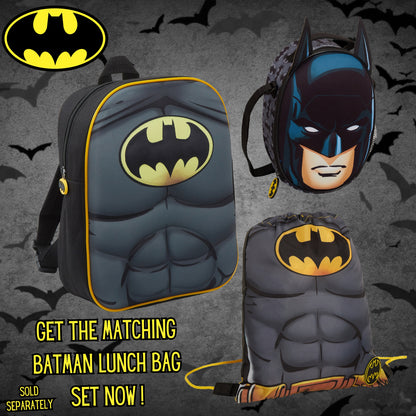 Boys Batman 3D Backpack With Cape in Pocket Kids Dress Up Costume Rucksack Bag