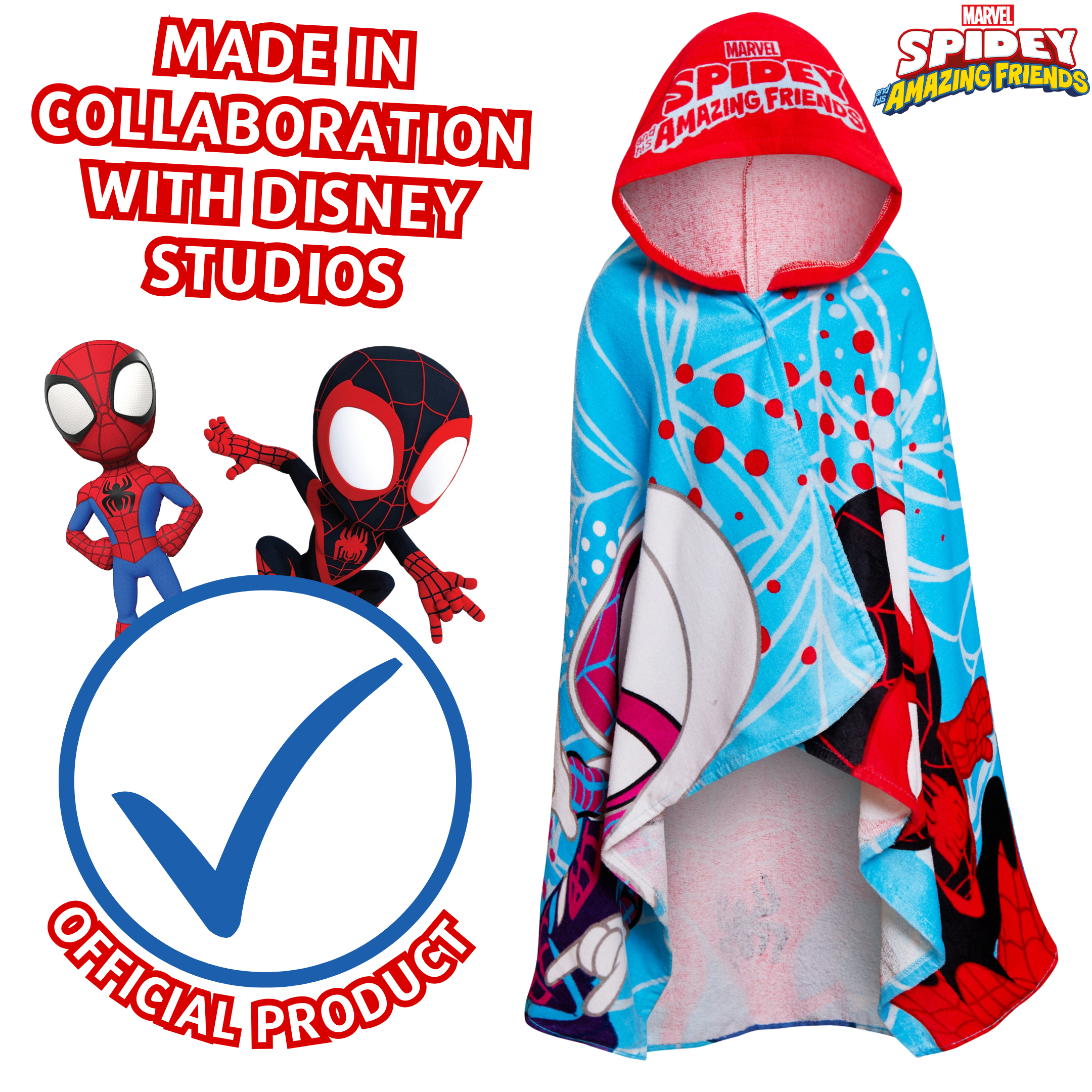 Spidey And His Amazing Friends Hooded Towel Poncho Beach Bath Towel Swimming Wrap