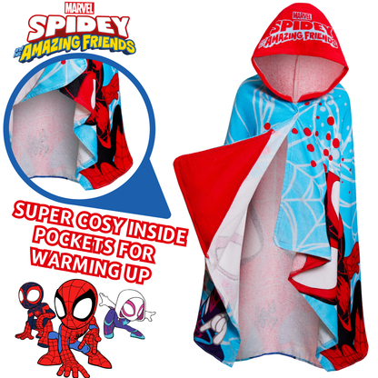 Spidey And His Amazing Friends Hooded Towel Poncho Beach Bath Towel Swimming Wrap