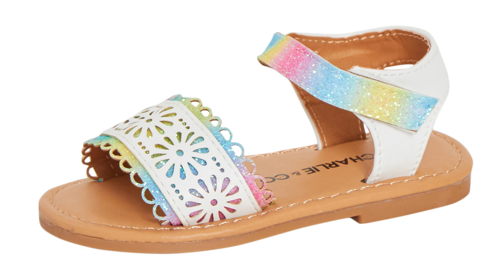 Baby Girls Rainbow Glitter Sandals Infants Toddler Strappy Open Toe Summer Shoes