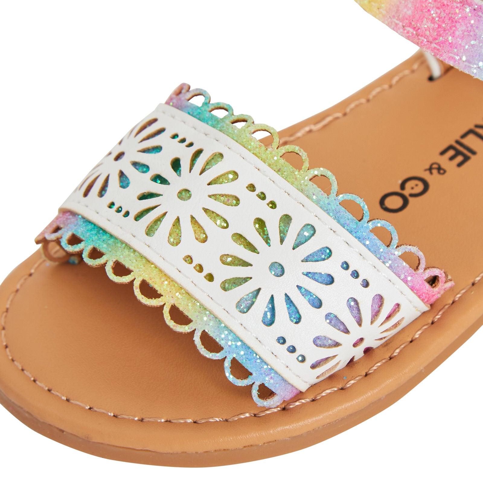 Baby Girls Rainbow Glitter Sandals Infants Toddler Strappy Open Toe Summer Shoes