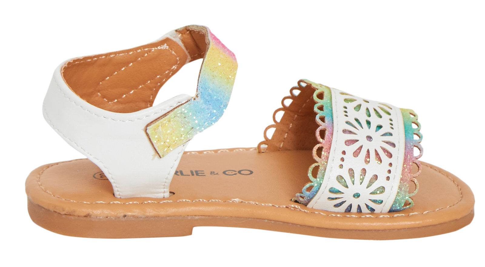 Baby Girls Rainbow Glitter Sandals Infants Toddler Strappy Open Toe Summer Shoes