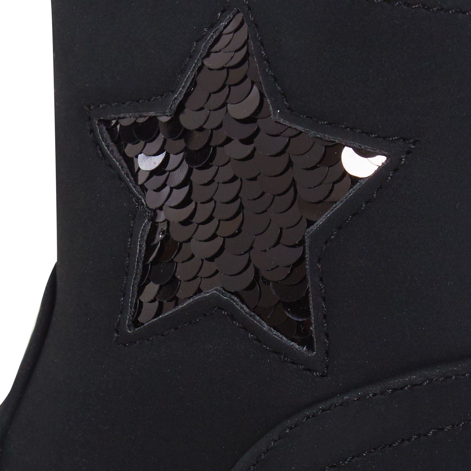 Girls Sequin Star Ankle Boots Kids Infants Flat Winter Shoes Zip Fastening Size