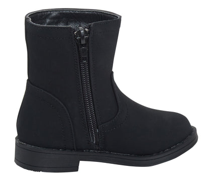 Girls Sequin Star Ankle Boots Kids Infants Flat Winter Shoes Zip Fastening Size