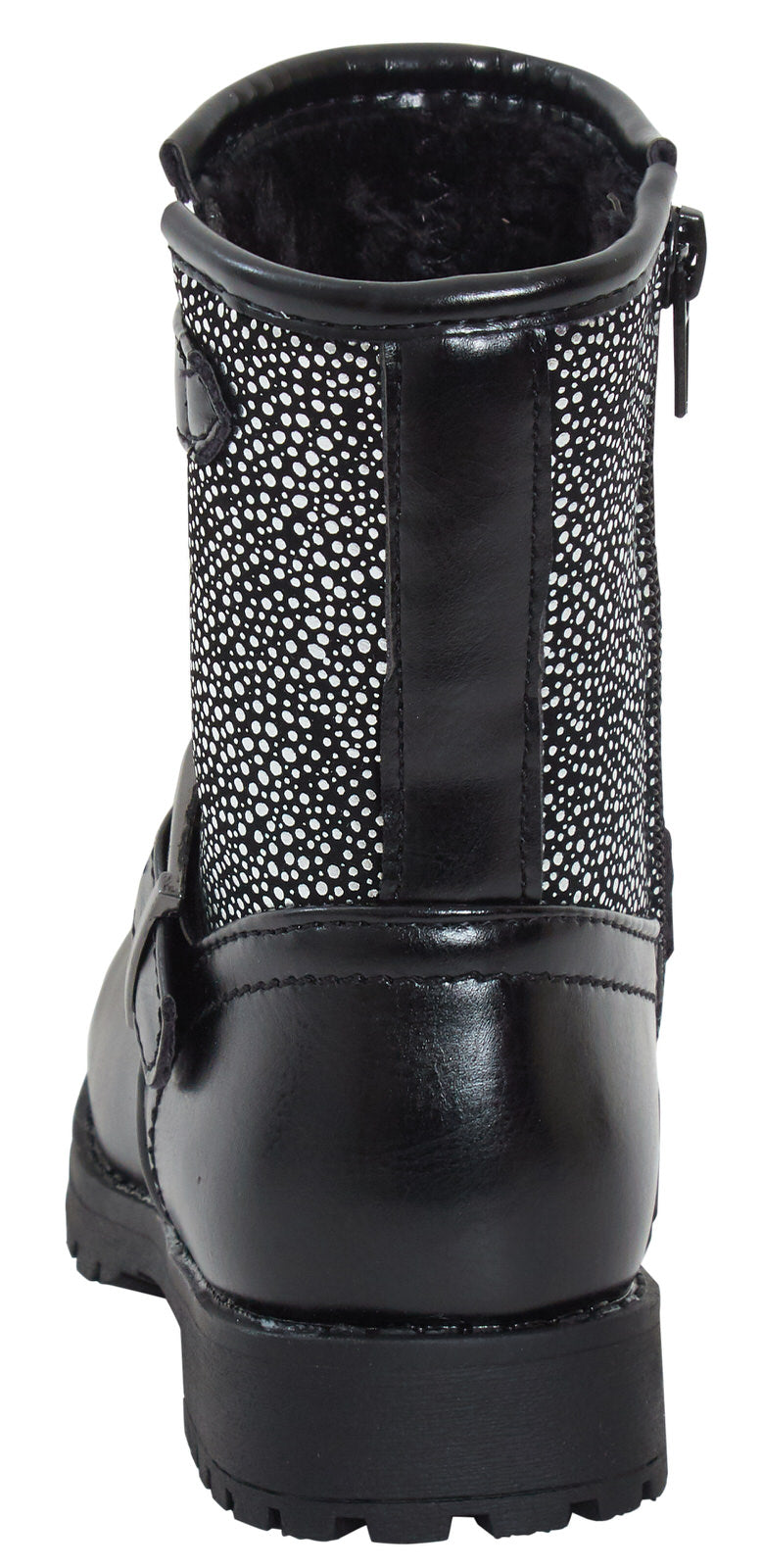 Girls Mid Calf Silver Glitter Effect Older Kids Zip Fastening Winter Shoes Size