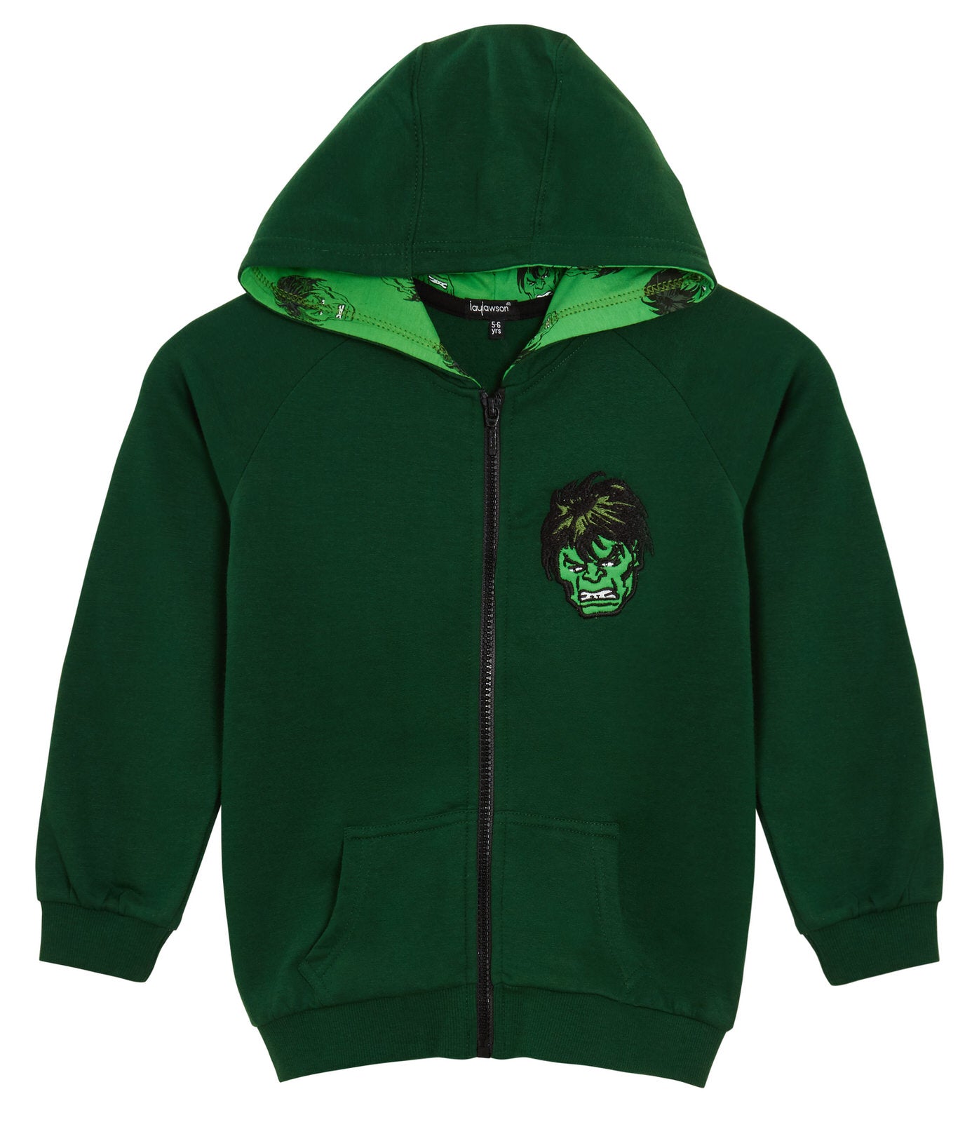 The Incredible Hulk Boys Hooded Jacket Marvel Avengers Kids Zip Hoodie Size