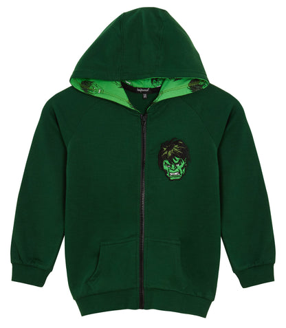 The Incredible Hulk Boys Hooded Jacket Marvel Avengers Kids Zip Hoodie Size