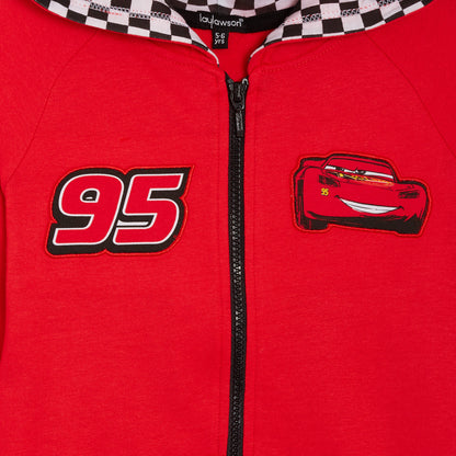 Disney Cars Boys Hooded Jacket Lightning McQueen Kids Zip Hoodie Jumper Size