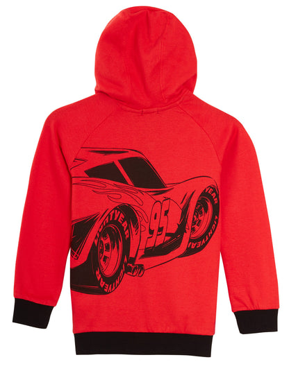Disney Cars Boys Hooded Jacket Lightning McQueen Kids Zip Hoodie Jumper Size