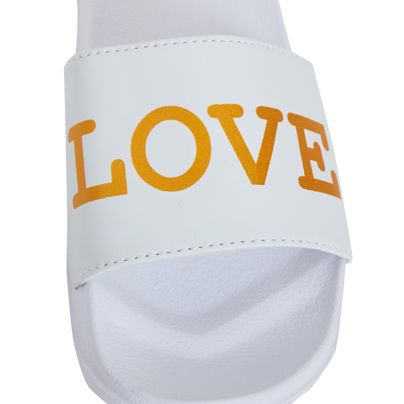 Womens Love Slogan Sliders Ladies Summer Sandals Pool Shoes Flip Flops Slippers