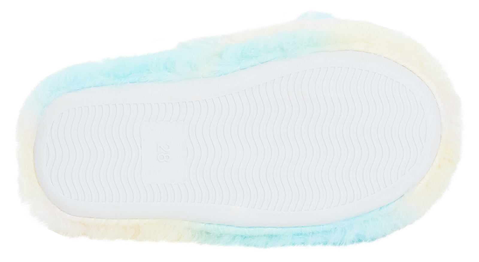 Girls Rainbow Heart Slippers Kids Slip On Mules Open Back Faux Fur House Shoes