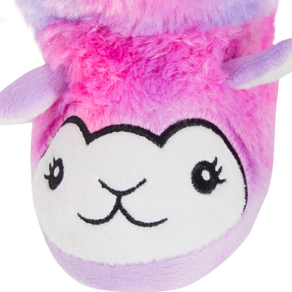 Girls Rainbow Llama Slippers Boots Kids Faux Fur Slipper Booties House Shoes