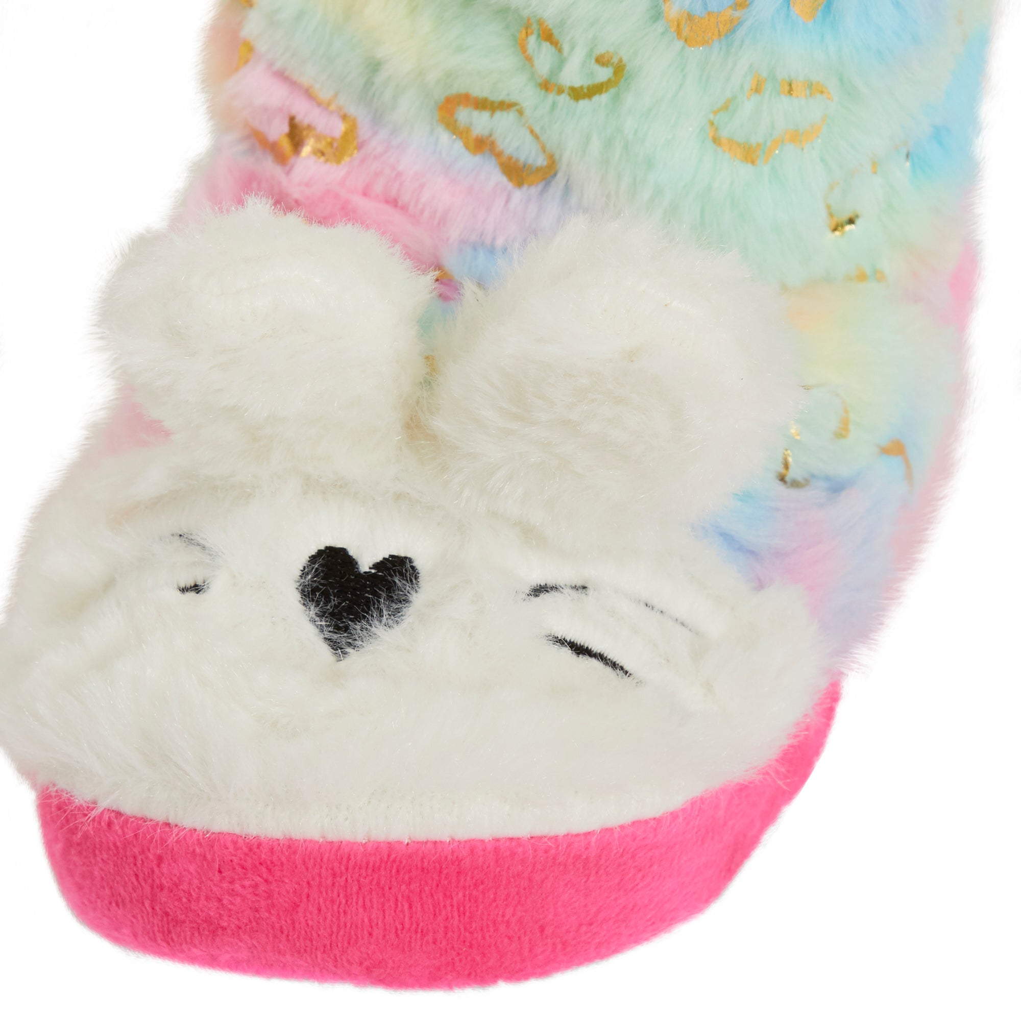 Girls Rabbit Slipper Boots Kids Rainbow Slippers Booties Bunny Ears House Shoes