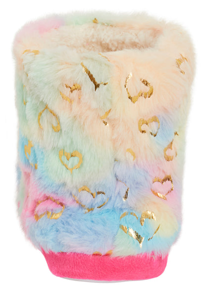 Girls Rabbit Slipper Boots Kids Rainbow Slippers Booties Bunny Ears House Shoes