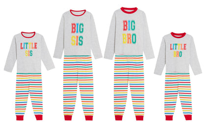 Boys Girls Kids Matching Family Full length Pyjamas Big Little Bro Sis Pjs Size