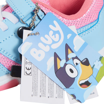 Bluey Light Up Trainers For Girls Puppy Easy Fasten Sports Shoe With LED Lights