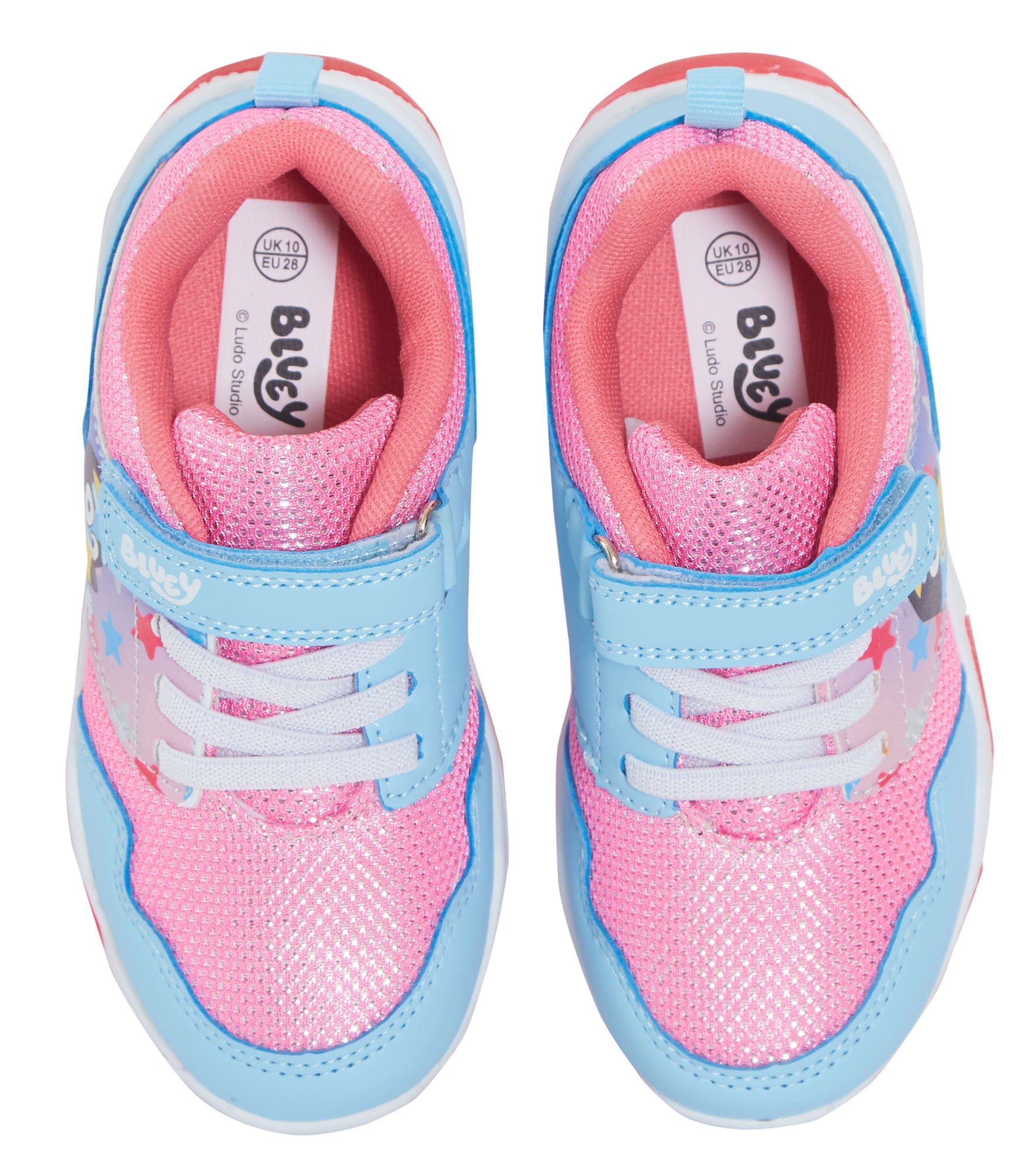 Bluey Light Up Trainers For Girls Puppy Easy Fasten Sports Shoe With LED Lights