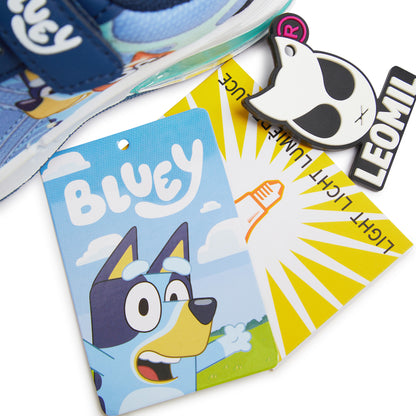 Bluey Light Up Trainers For Girls Puppy Easy Fasten Sports Shoe With LED Lights