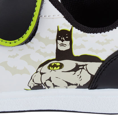 Boys Batman Sports Trainers Kids DC Comics Touch Fasten White Casual Skate Shoes
