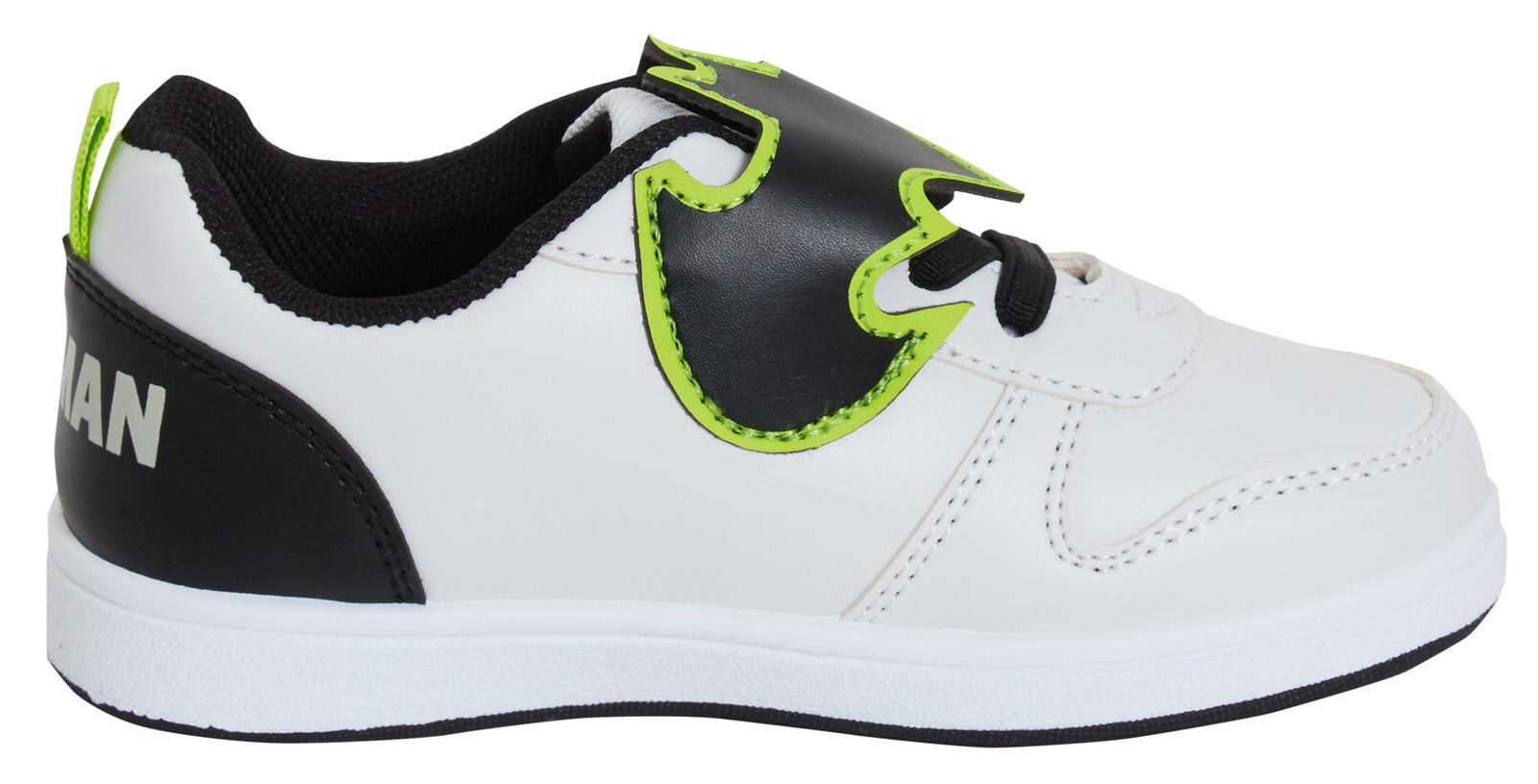 Boys Batman Sports Trainers Kids DC Comics Touch Fasten White Casual Skate Shoes